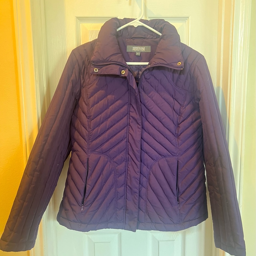 Kenneth Cole Reaction Women's Purple Puffer Jacket Size Large